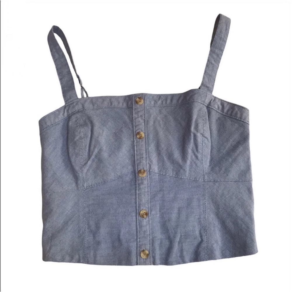 WORN ONCE blue chambray Abercrombie corset top